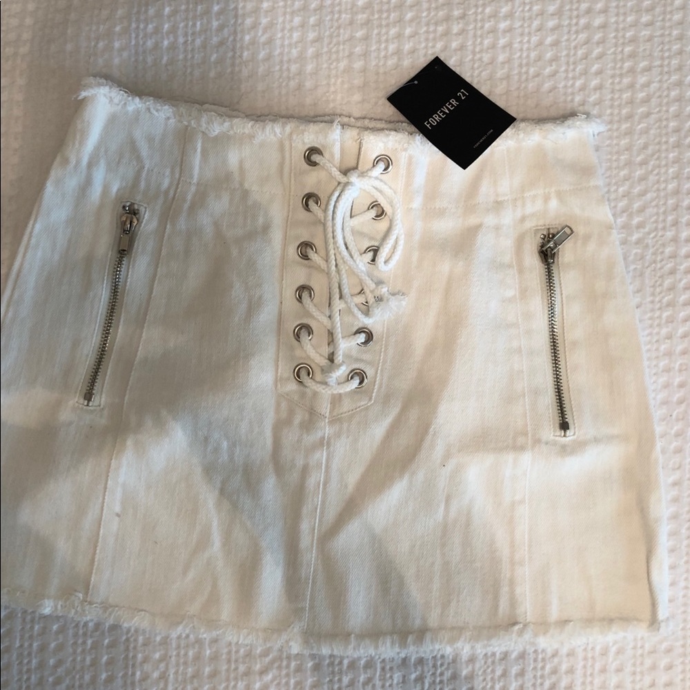 New white denim skirt!